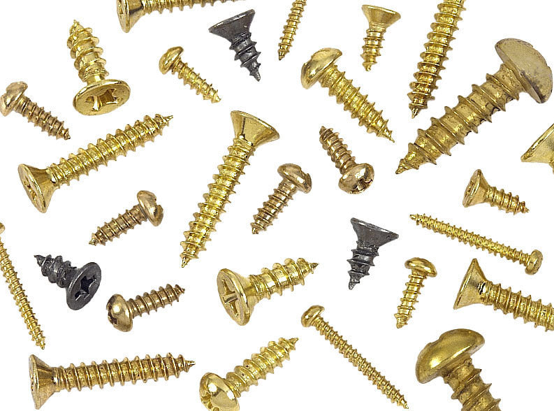 #4 Brass Plated Wood Screw